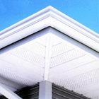 Soffit near roof of house